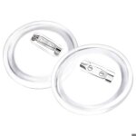 Kit de badges - vidaxl - 58 mm - transparent - mixte - 100 pices