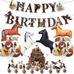 Kit ballon anniversaire cheval - d�co anniversaire cheval - fournitures de f�te danniversaire pour enfants ...