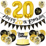 Kit ballon guirlande noir or pour anniversaire homme femme f�te - banni�re joyeux anniversaire ballon ...