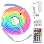 Kit bande led - digital - 5 rgb - 12v - 10w / m - 200lm / m - ip65 - 5m avec t�l�commande