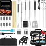Kit barbecueustensiles barbecueaccessoire barbecue75pcs accessoires de barbecue en acier inoxydable avec ...