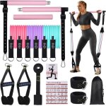 Kit barre de pilates avec 6 bandes de résistance Élastique kit elastique musculation pour homme et femme ... Kit barre de pilates avec 6 bandes de résistance Élastique kit elastique musculation pour homme et femme ...