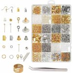 Kit de fabrication de bijoux 2416 pices kit de fabrication de bijoux en argent avec fermoir en or