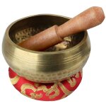 Kit de bol chantant tib�tain avec coussin et maillet - diam 10 cm - rouge - vivezen