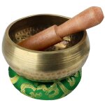 Kit de bol chantant tibtain avec coussin et maillet - diam 10 cm - vert - vivezen