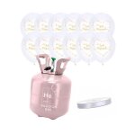 Kit bouteille dhlium avec 16 ballons blancs - blanc