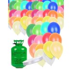 Kit bouteille dhlium avec 50 ballons multicolores et ruban - multicolore