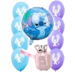 Kit bouteille dhlium avec 9 ballons stitch et ruban - multicolore