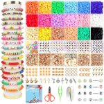 Kit de fabrication de bracelets en perles dargile (5300 pices) perles plates bracelets damiticolliers ...