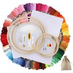 Kit de broder 100 couleurs fil  broder 155 pcs outils de broderie fils bracelet brsilien avec sacs ...