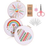 Kit de broderie - non spécifié - lot de 3 - fleurs de base - points délicats - débutants et adultes Kit de broderie - non spécifié - lot de 3 - fleurs de base - points délicats - débutants et adultes
