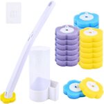 Kit de brosse wc avec 18 recharges brosse wc avec lingettes nettoyantes jetables pour le nettoyage de ...