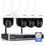 Kit cam�ra de surveillance reigy 5mp wifi ext�rieur 16ch nvr avec 1tb disque dur