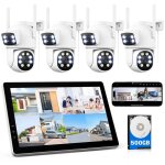 Kit camra surveillance wifi extrieur sans fil camcamp 2mp + 2mp double objectif 101 nvr cran 5ghz ...