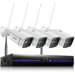 Kit cam�ra vid�osurveillance reigy 3mp wifi ext�rieur avec spotlight 10ch nvr + 4 cam�ras 1296p
