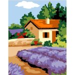 Kit canevas complet provence et lavande 14 x 18 cm