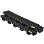 Kit caniveau extérieur - duoku - lot de 3 - 145x8x100 cm - système de drainage tranchée grille en plastique ... Kit caniveau extérieur - duoku - lot de 3 - 145x8x100 cm - système de drainage tranchée grille en plastique ...