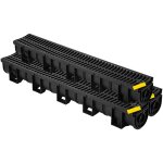 Kit caniveau extérieur - duoku - lot de 3 - système de drainage tranchée grille en plastique pehd - avec ... Kit caniveau extérieur - duoku - lot de 3 - système de drainage tranchée grille en plastique pehd - avec ...