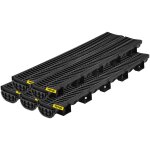 Kit caniveau ext�rieur - vevor - syst�me de drainage tranch�e grille en plastique pehd 145 x 8 x 100 ...