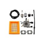 Kit carburateur avec filtre  air et bougie compatible avec dbroussailleuses stihl fs120 fs200 fs300 ...