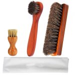 Kit de cirage pour brosses � chaussures ensemble 4 pi�ces avec brosse en crin de cheval pour entretien ...