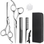 Kit de ciseaux de coiffure professionnels - febest - ciseaux de coupe - ciseaux effiler - peigne - pince ...