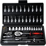 Kit de cl�s � douille m�triques - kzq - 46 pi�ces - r�versibles � cliquet - alliage dacier - 1 / 4 pouce ...