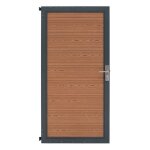 Kit cl�ture portillon verouillable en composite brun 100 x 180 cm cadre m�tal