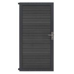 Kit cl�ture portillon verouillable en composite gris 100 x 180 cm cadre m�tal