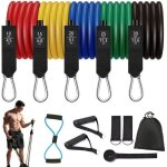 Kit complet 12 bandes de r�sistance bandes elastiques sport musculation homme pour des exercices journaliers ...