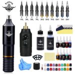 Kit complet de machine  tatouer avec alimentation de tatouage et pdale 10 aiguilles  cartouche pour ...