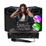 Kit complet sono 300w bm sonic bms - dj300 initiation dj enceintes ampli table de mixage bluetooth usb ...