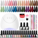 Kit complet de vernis  ongles semi - permanents 18 couleurs avec lampe uv led 36 w outils de base pour ...