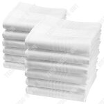 Kit de confort voyage l 12pi�ces mouchoirs blancs coton 38cm x 38cm mouchoirs blancs economiques mouchoirs ...