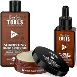Kit cosm�tique pour barbe huile � barbe 30ml + baume � barbe 30ml + pour barbe 80ml pour lentretien et ...