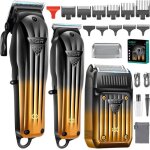 Kit de coupe de cheveux rechargeable 3 pi�ces avec �cran ledtondeuse � barbe sans fil & rasoir �lectrique ...