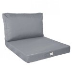 Kit de coussins pour salon de jardin dhoussables - 50 x 50 cm - gris clair - linxor