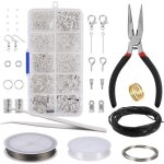 Kit de cr�ation de bijoux - kit de r�paration de bijoux - bo�te en plastique avec pince � �piler et c�bl ...