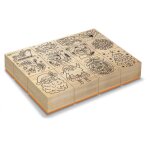 Kit cration - crealign - tampons de nol - 16 tampons en bois - ds 3 ans - mixte