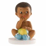 Dekora - figurine de bapt�me gar�on marin 10 cm en r�sine d�coration g�teau avec base stable