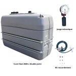 Kit cuve fioul 2000 l double paroi + kit aspiration roth + jauge