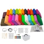 Kits dargile polymre pte  modeler colore  cuire au four pour enfants pte  modeler non collante ...