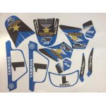 Kit deco autocollant sticker pour moto cross yamaha pw 50 pw50 rockstar blue par mxspirit