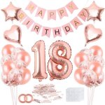 Kit de d�coration danniversaire pour fille de 18 ans avec ballons banni�re happy birthday confettis[a503] ...