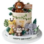 Kit de dcoration gteau jungle safari - 19 figurines danimaux pour dcoration de gteau danniversaire ...