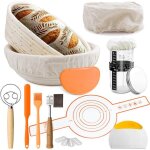 Kit de démarrage complet pour levainpanier À pain À levure 2 pcs avec doublure Écharpe À pain en siliconebocal ... Kit de démarrage complet pour levainpanier À pain À levure 2 pcs avec doublure Écharpe À pain en siliconebocal ...