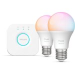 Kit de d�marrage - philips hue - 1 bridge - 2 ampoules a60 - lumi�re blanche et color�e