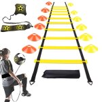 Kit dentra�nement de football escabeau 6 m 12 c�nes pour tir au but vitesse et agilit� enfants et adultes ...