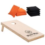 Kit de dpart cornhole ? 120x60 cm ? jeu d?adresse extrieur ? 1 plateau bois + 8 sacs officiels
