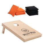 Kit de dpart cornhole ? 90x60 cm ? jeu d?adresse extrieur ? 1 plateau bois + 8 sacs ? wicked wood